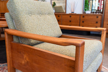 Load image into Gallery viewer, Restored Vintage Teak Upholstered Club Chair