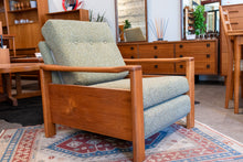 Load image into Gallery viewer, Restored Vintage Teak Upholstered Club Chair