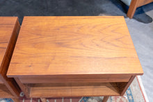 Load image into Gallery viewer, Vintage Teak Bedside Tables Pair with Drawers