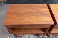 Load image into Gallery viewer, Vintage Teak Bedside Tables Pair with Drawers