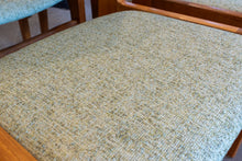 Load image into Gallery viewer, Reupholstered Vintage Teak Tallback Dining Chairs - Set of Four