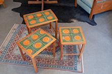 Load image into Gallery viewer, Vintage Teak Nesting Tables with Colourful Tile Inlays