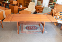 Load image into Gallery viewer, Vintage Teak Dining Table with Two Leaves