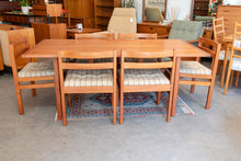 Load image into Gallery viewer, Vintage Teak Dining Table with Two Leaves