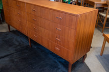 Load image into Gallery viewer, Vintage Eight Drawer Danish Teak Dresser