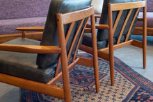 Load image into Gallery viewer, Vintage Teak Arne Vodder Lounge Chair Pair in Brown Leather