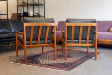 Load image into Gallery viewer, Vintage Teak Arne Vodder Lounge Chair Pair in Brown Leather