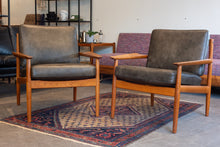 Load image into Gallery viewer, Vintage Teak Arne Vodder Lounge Chair Pair in Brown Leather