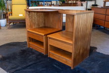 Load image into Gallery viewer, Vintage Danish Teak Bedside Table Pair