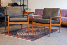 Load image into Gallery viewer, Vintage Teak Arne Vodder Lounge Chair Pair in Brown Leather