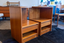 Load image into Gallery viewer, Vintage Danish Teak Bedside Table Pair