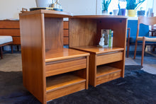 Load image into Gallery viewer, Vintage Danish Teak Bedside Table Pair