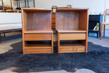 Load image into Gallery viewer, Vintage Danish Teak Bedside Table Pair