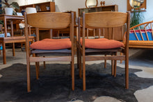 Load image into Gallery viewer, Vintage Reupholstered Teak Dining Chairs - Set of Four