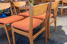 Load image into Gallery viewer, Vintage Reupholstered Teak Dining Chairs - Set of Four