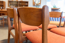 Load image into Gallery viewer, Vintage Reupholstered Teak Dining Chairs - Set of Four