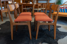 Load image into Gallery viewer, Vintage Reupholstered Teak Dining Chairs - Set of Four