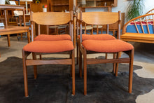 Load image into Gallery viewer, Vintage Reupholstered Teak Dining Chairs - Set of Four