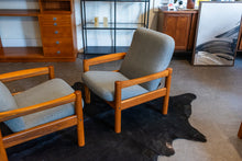 Load image into Gallery viewer, Vintage Domino Mobler Teak Lounge Chair with Grey Upholstery