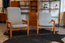 Load image into Gallery viewer, Vintage Domino Mobler Teak Lounge Chair with Grey Upholstery