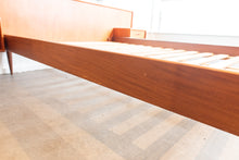 Load image into Gallery viewer, Vintage Teak Double Bed with Floating Night Stands