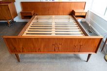 Load image into Gallery viewer, Vintage Teak Double Bed with Floating Night Stands