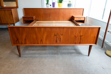 Load image into Gallery viewer, Vintage Teak Double Bed with Floating Night Stands