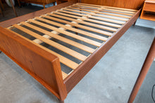 Load image into Gallery viewer, Vintage Teak Double Bed with Floating Night Stands