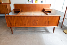 Load image into Gallery viewer, Vintage Teak Double Bed with Floating Night Stands