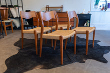 Load image into Gallery viewer, Vintage Niels Møller Model 71 Dining Chairs x 4