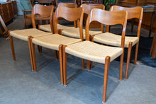 Load image into Gallery viewer, Vintage Neils Møller Model 71 Dining Chairs - set of Six