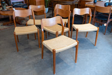 Load image into Gallery viewer, Vintage Neils Møller Model 71 Dining Chairs - set of Six