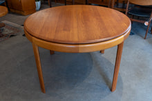 Load image into Gallery viewer, Vintage Round Solid Teak Bramin Dining table with Leaf