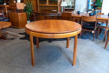 Load image into Gallery viewer, Vintage Round Solid Teak Bramin Dining table with Leaf