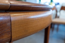 Load image into Gallery viewer, Vintage Round Solid Teak Bramin Dining table with Leaf