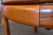 Load image into Gallery viewer, Vintage Round Solid Teak Bramin Dining table with Leaf