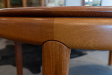 Load image into Gallery viewer, Vintage Round Solid Teak Bramin Dining table with Leaf
