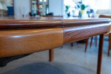 Load image into Gallery viewer, Vintage Round Solid Teak Bramin Dining table with Leaf
