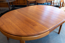 Load image into Gallery viewer, Vintage Round Solid Teak Bramin Dining table with Leaf