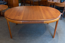 Load image into Gallery viewer, Vintage Round Solid Teak Bramin Dining table with Leaf