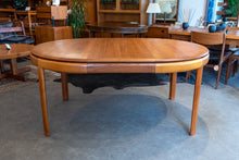 Load image into Gallery viewer, Vintage Round Solid Teak Bramin Dining table with Leaf