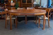 Load image into Gallery viewer, Vintage Round Solid Teak Bramin Dining table with Leaf