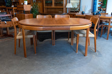 Load image into Gallery viewer, Vintage Round Solid Teak Bramin Dining table with Leaf