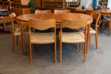 Load image into Gallery viewer, Vintage Round Solid Teak Bramin Dining table with Leaf