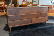 Load image into Gallery viewer, Vintage Walnut Eight Drawer Dresser