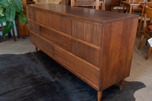 Load image into Gallery viewer, Vintage Walnut Eight Drawer Dresser