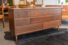 Load image into Gallery viewer, Vintage Walnut Eight Drawer Dresser