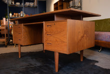 Load image into Gallery viewer, Vintage Teak Executive Desk