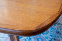 Load image into Gallery viewer, Restored Oval Teak Pedestal Table with Two Leaves