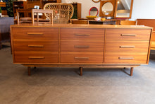 Load image into Gallery viewer, Restored Vintage Teak Nine Drawer Dresser